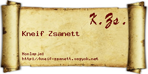 Kneif Zsanett névjegykártya